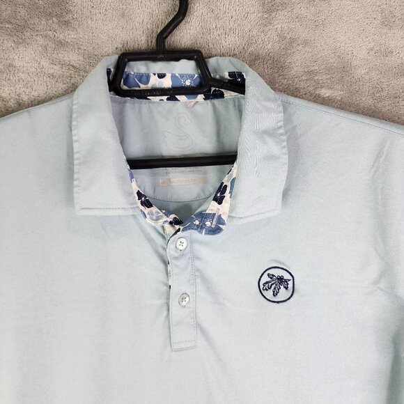 Mens Swannies Golf Polo Shirt Light Blue Short Sleeve Size L - Picture 4 of 11